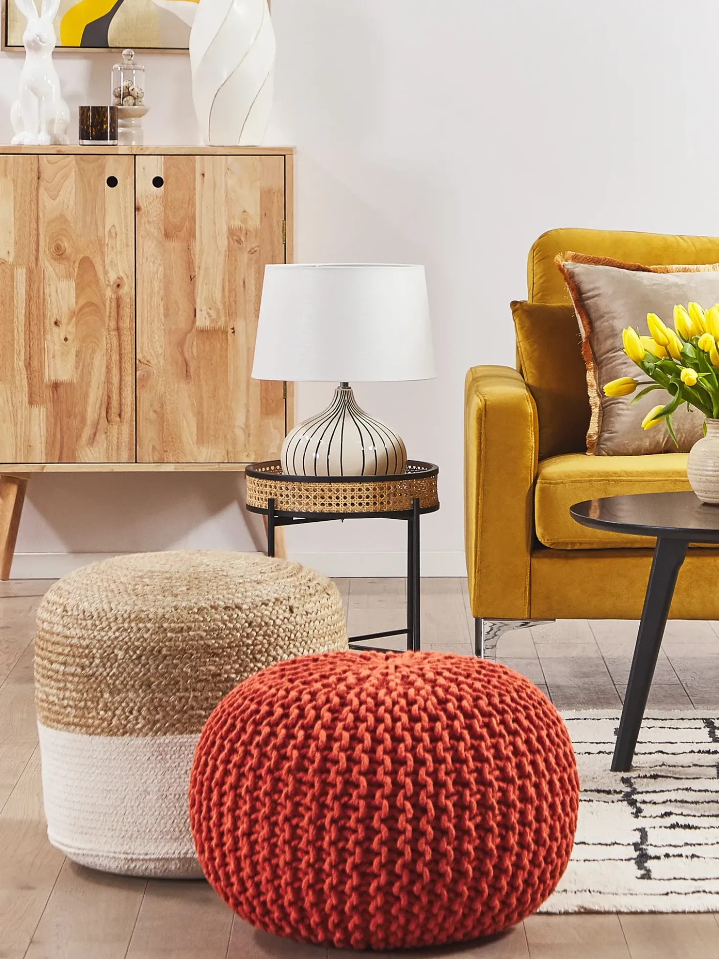 Pouf CONRAD Cotone Rame