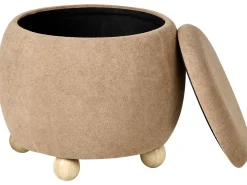Pouf contenitore ANNABELLA Bouclé Marrone chiaro