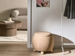 Pouf contenitore ANNABELLA Bouclé Marrone chiaro