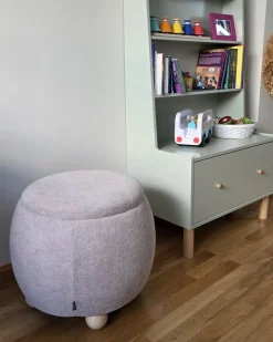 Pouf contenitore ANNABELLA Bouclé Beige chiaro