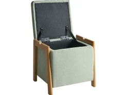 Pouf contenitore EDLAND Tessuto 45 cm 43 cm Verde chiaro