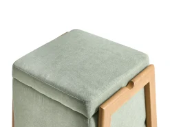 Pouf contenitore EDLAND Tessuto 45 cm 43 cm Verde chiaro