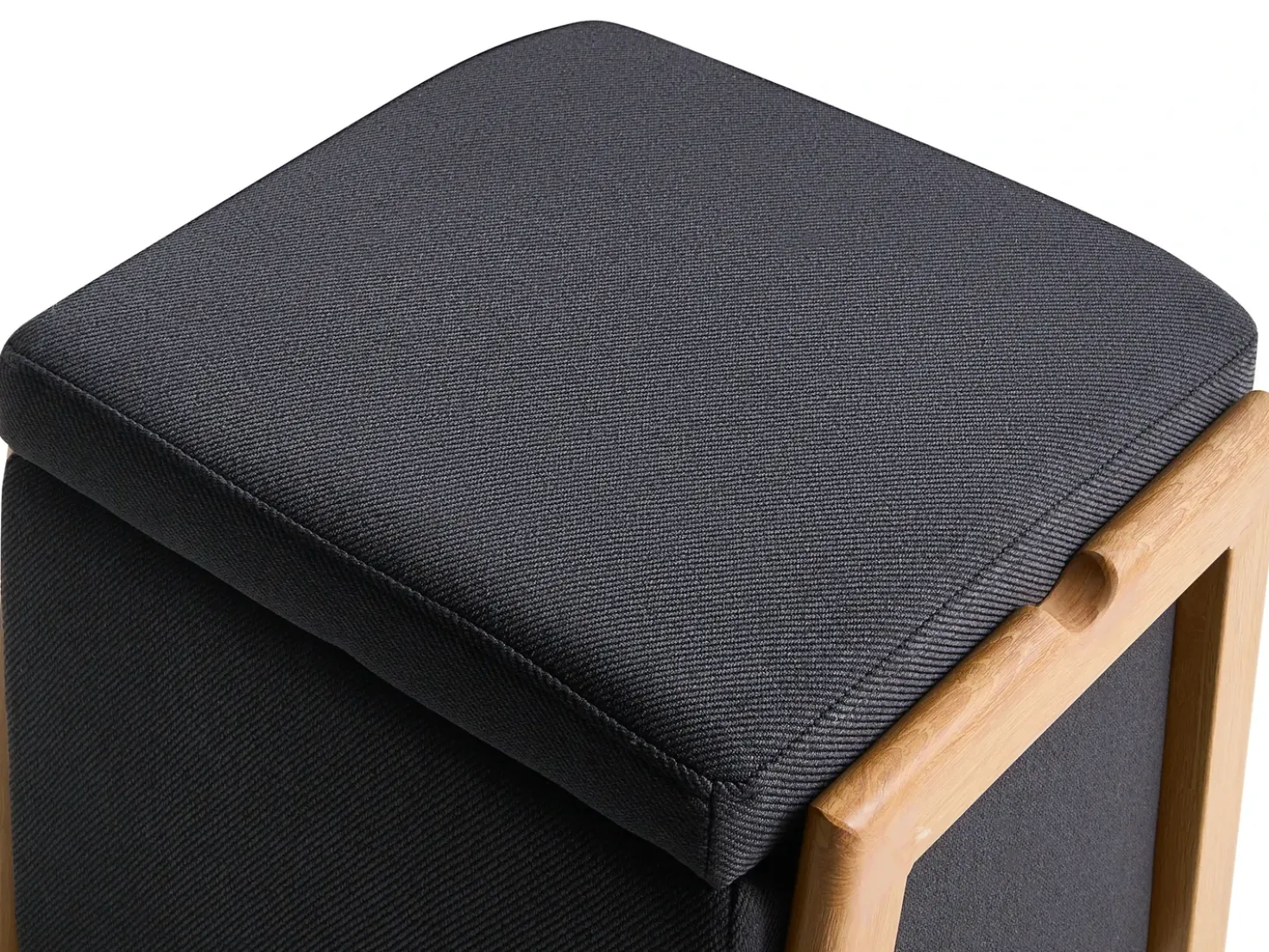 Pouf contenitore EDLAND Tessuto 45 cm 43 cm Nero