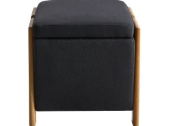 Pouf contenitore EDLAND Tessuto 45 cm 43 cm Nero