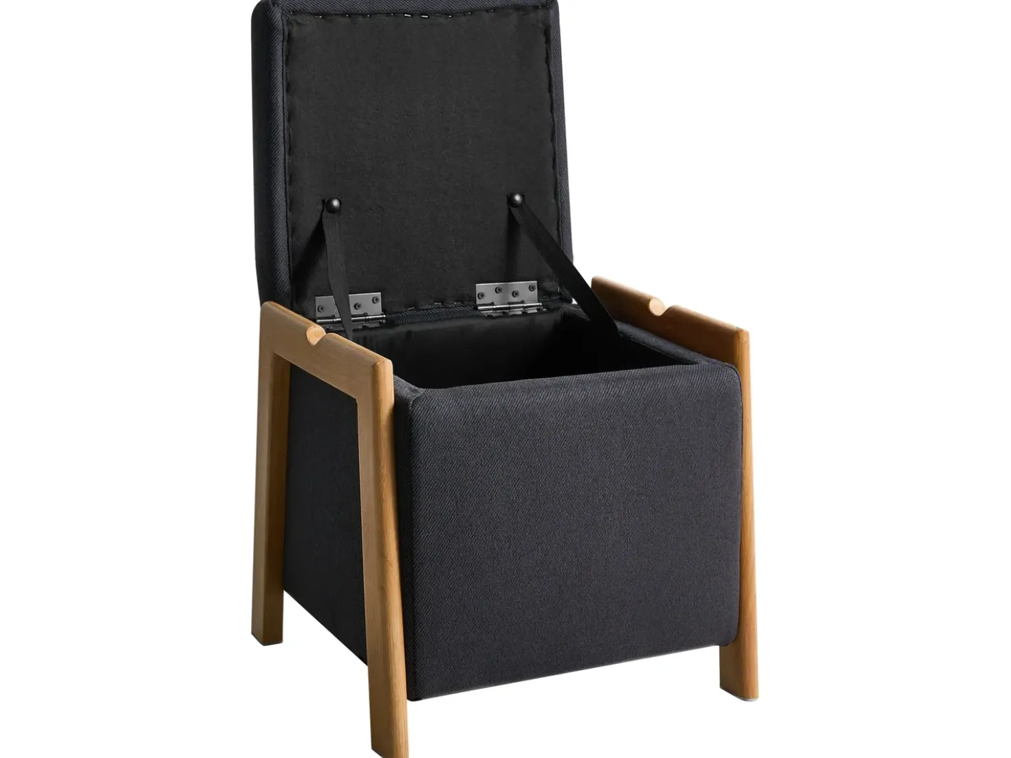 Pouf contenitore EDLAND Tessuto 45 cm 43 cm Nero