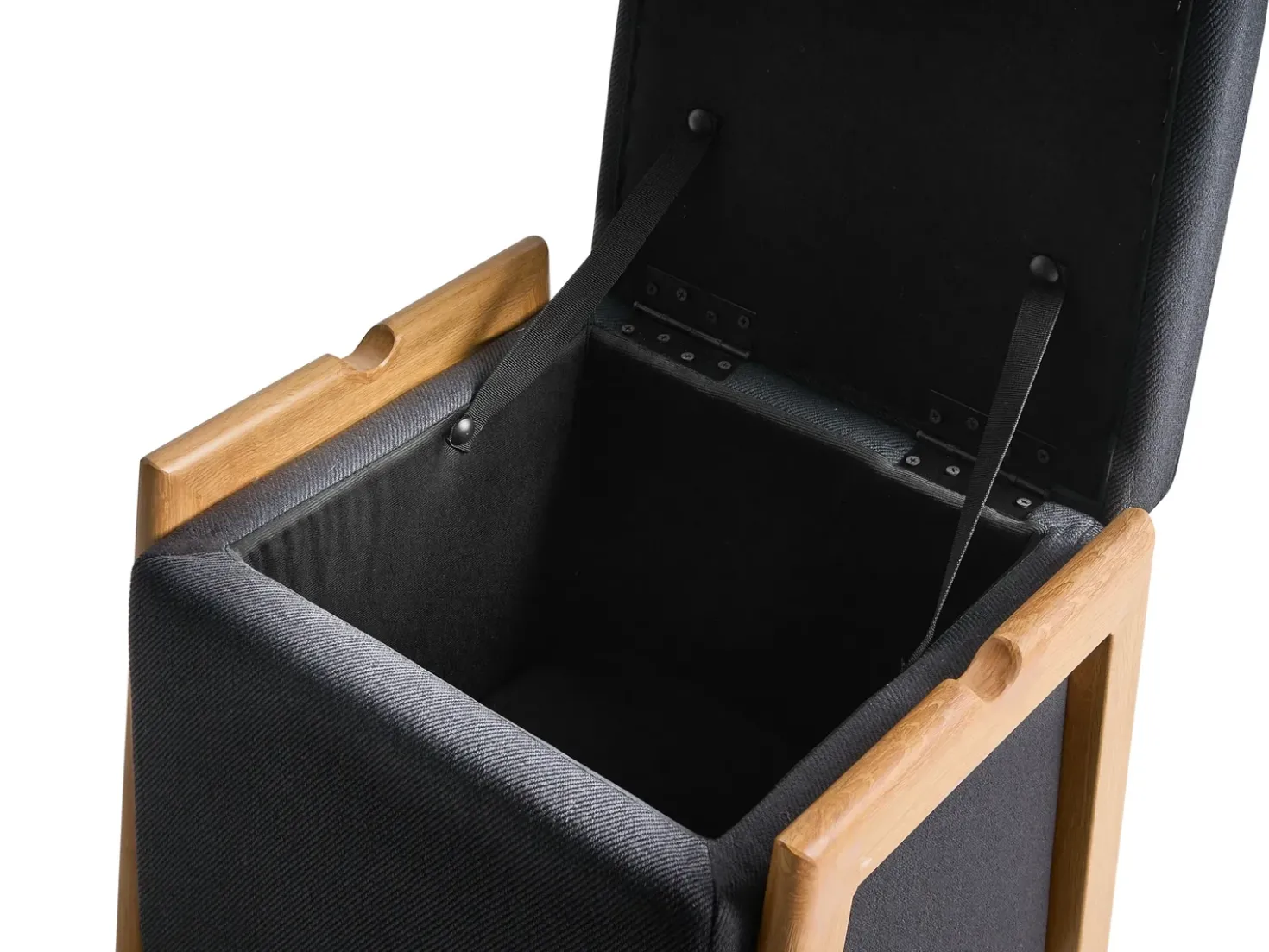 Pouf contenitore EDLAND Tessuto 45 cm 43 cm Nero