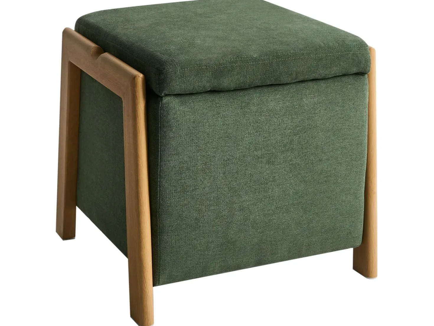 Pouf contenitore EDLAND Tessuto 45 cm 43 cm Verde