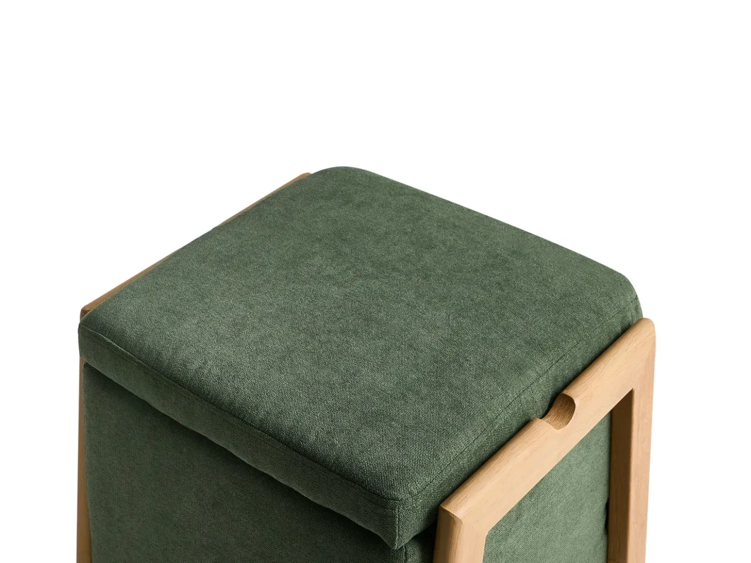 Pouf contenitore EDLAND Tessuto 45 cm 43 cm Verde