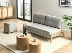 Pouf contenitore EDLAND Tessuto 45 cm 43 cm Grigio chiaro