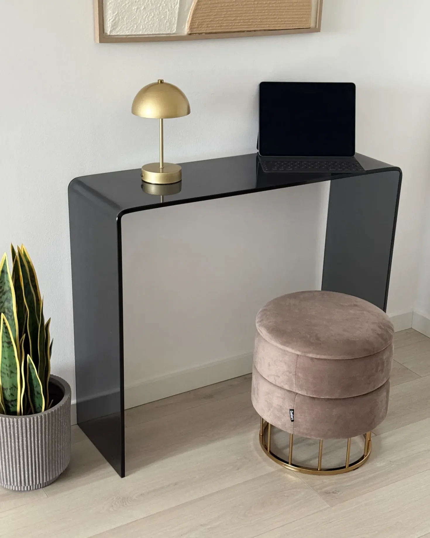 Pouf contenitore ELGIN Velluto Tortora