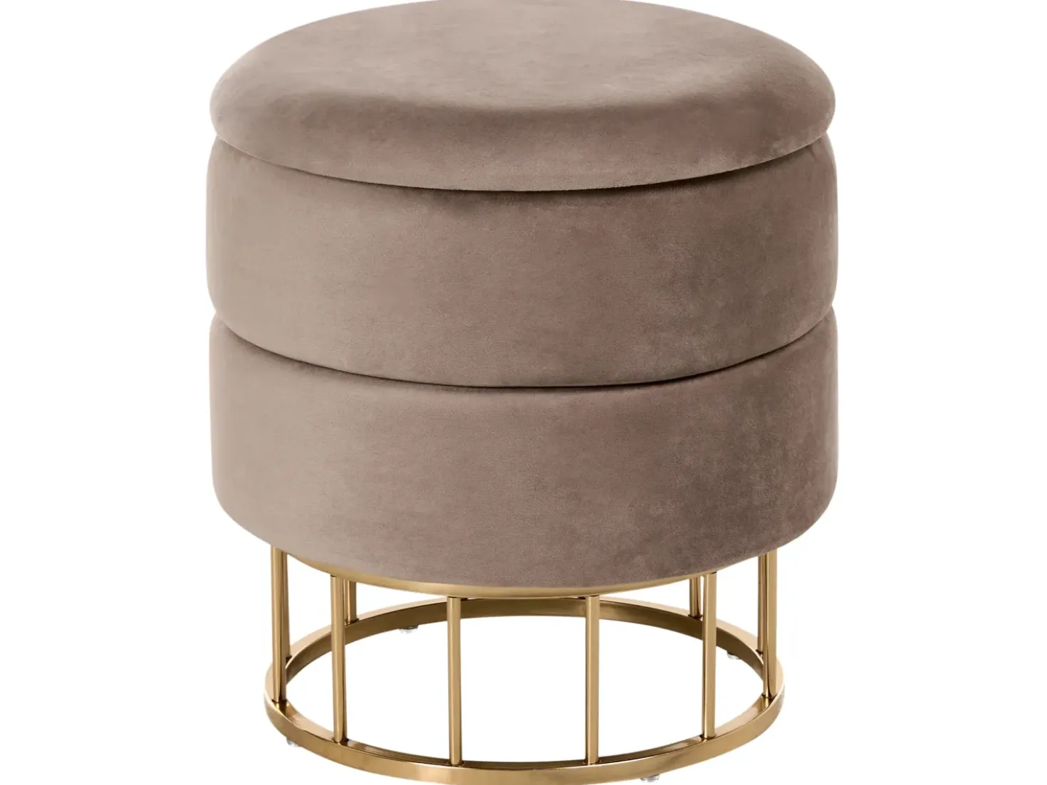 Pouf contenitore ELGIN Velluto Tortora
