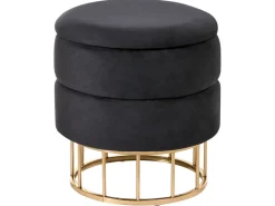 Pouf contenitore ELGIN Velluto Nero