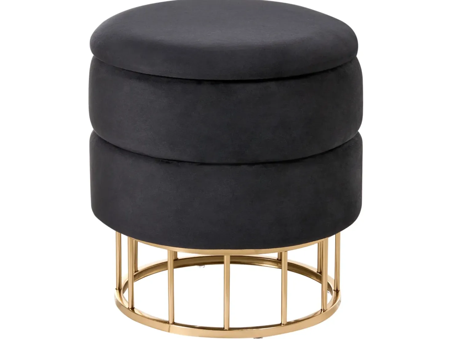 Pouf contenitore ELGIN Velluto Nero