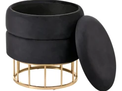 Pouf contenitore ELGIN Velluto Nero
