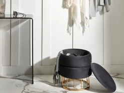 Pouf contenitore ELGIN Velluto Nero