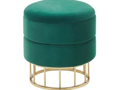 Pouf contenitore ELGIN Velluto Verde scuro