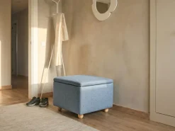 Pouf contenitore FERNDALE Tessuto Blu