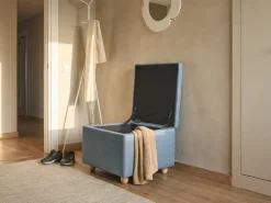Pouf contenitore FERNDALE Tessuto Blu