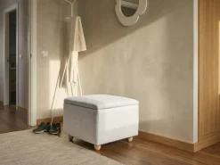 Pouf contenitore FERNDALE Tessuto Grigio chiaro