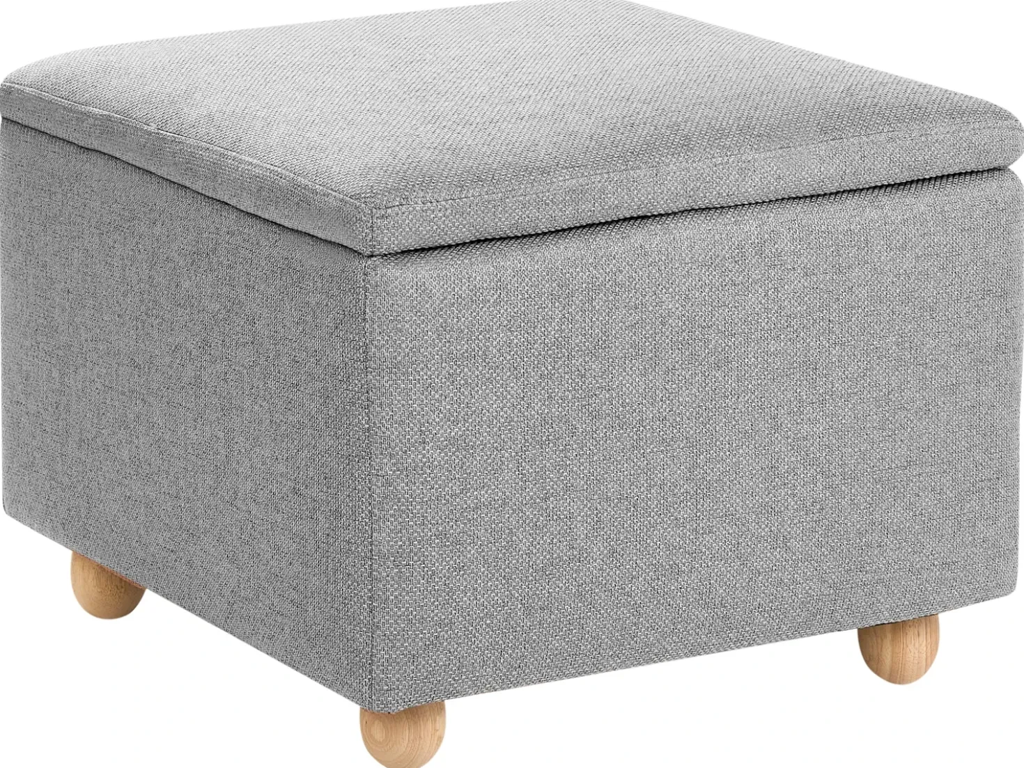 Pouf contenitore FERNDALE Tessuto Grigio chiaro