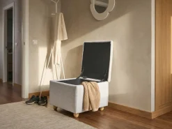 Pouf contenitore FERNDALE Tessuto Grigio chiaro