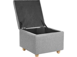 Pouf contenitore FERNDALE Tessuto Grigio chiaro
