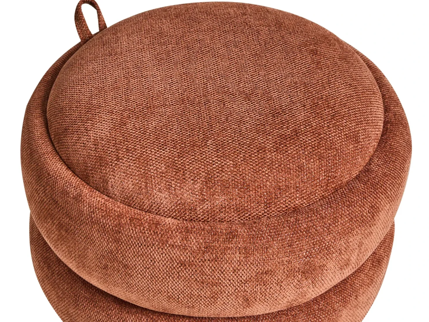Pouf contenitore HAWLEY Ciniglia Marrone dorato