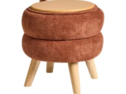 Pouf contenitore HAWLEY Ciniglia Marrone dorato