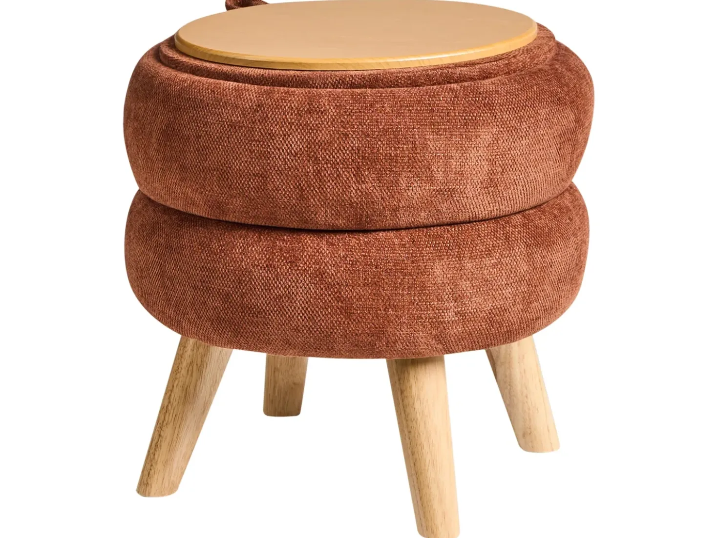 Pouf contenitore HAWLEY Ciniglia Marrone dorato