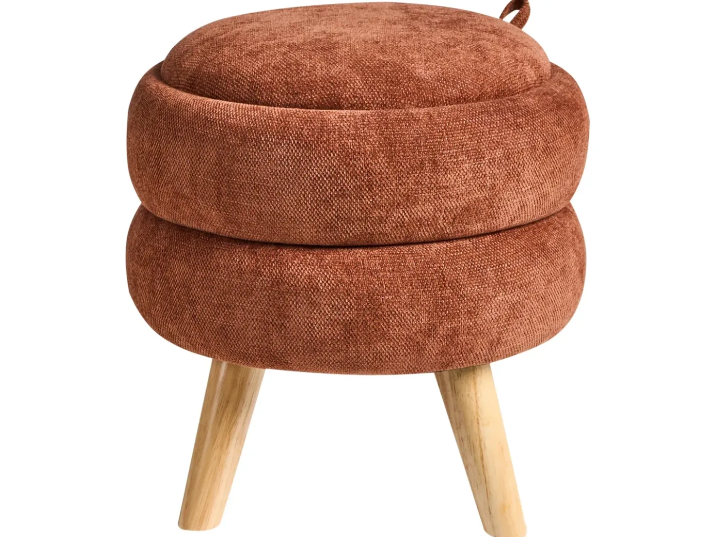Pouf contenitore HAWLEY Ciniglia Marrone dorato