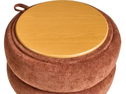 Pouf contenitore HAWLEY Ciniglia Marrone dorato