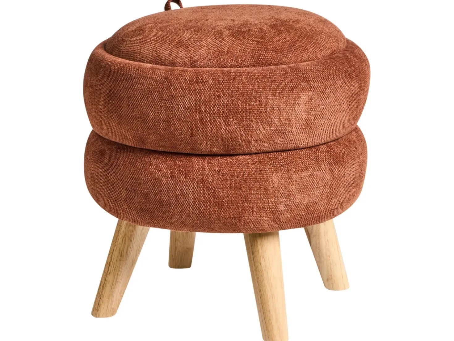 Pouf contenitore HAWLEY Ciniglia Marrone dorato
