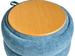Pouf contenitore HAWLEY Ciniglia Blu