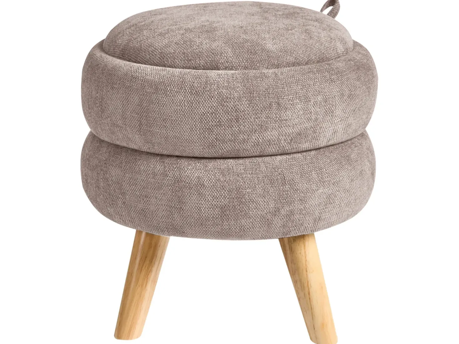 Pouf contenitore HAWLEY Ciniglia Tortora