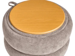Pouf contenitore HAWLEY Ciniglia Tortora