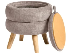 Pouf contenitore HAWLEY Ciniglia Tortora