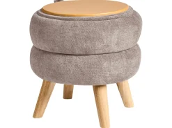 Pouf contenitore HAWLEY Ciniglia Tortora