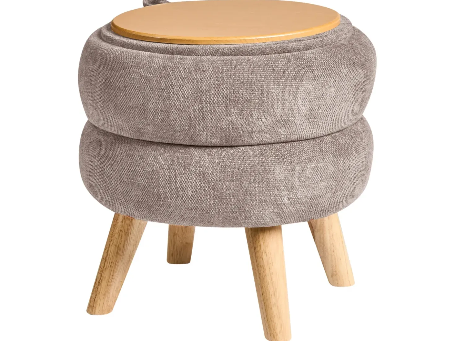 Pouf contenitore HAWLEY Ciniglia Tortora