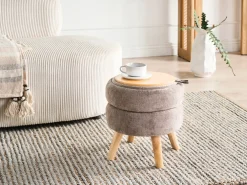 Pouf contenitore HAWLEY Ciniglia Tortora