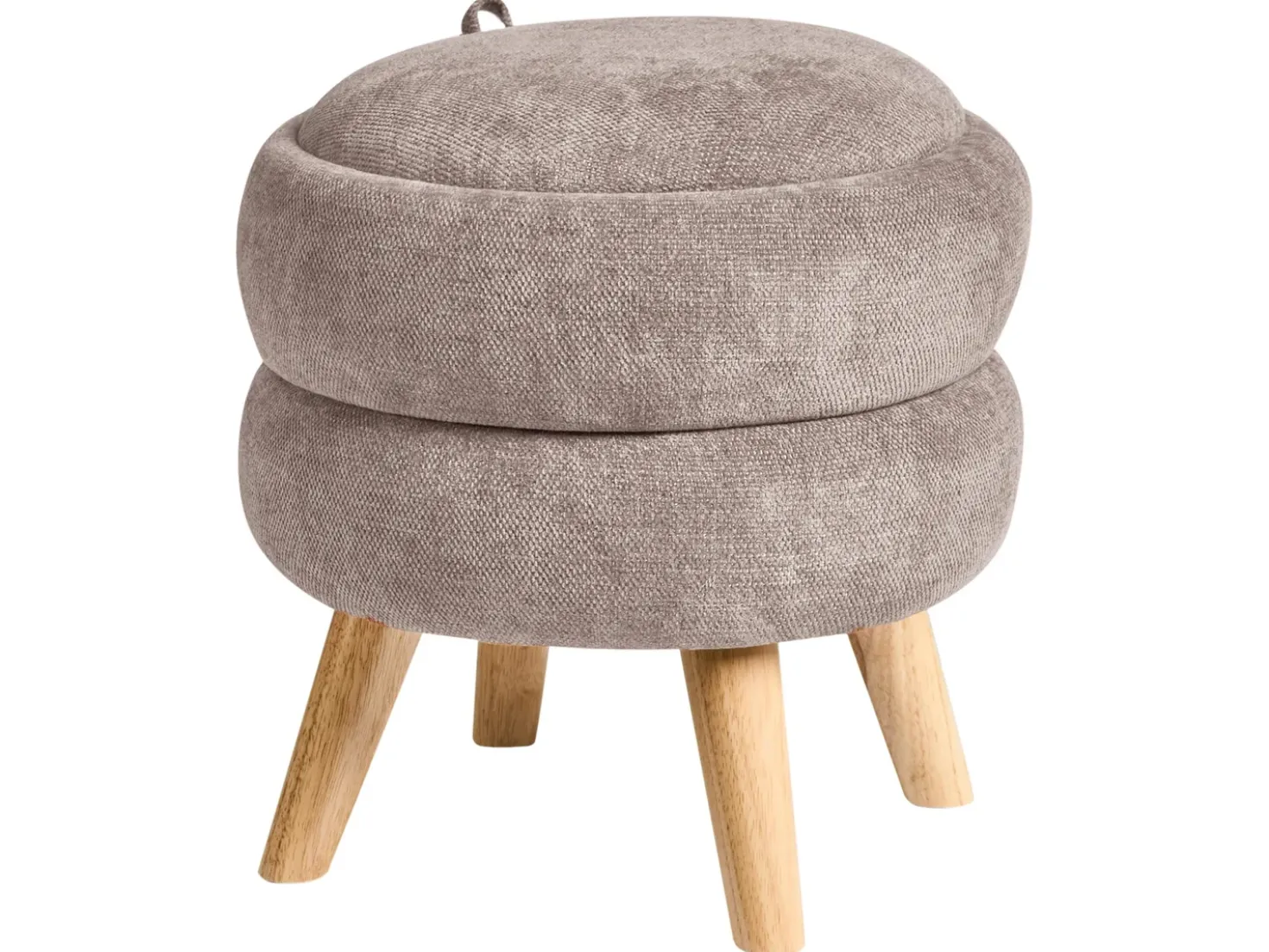 Pouf contenitore HAWLEY Ciniglia Tortora