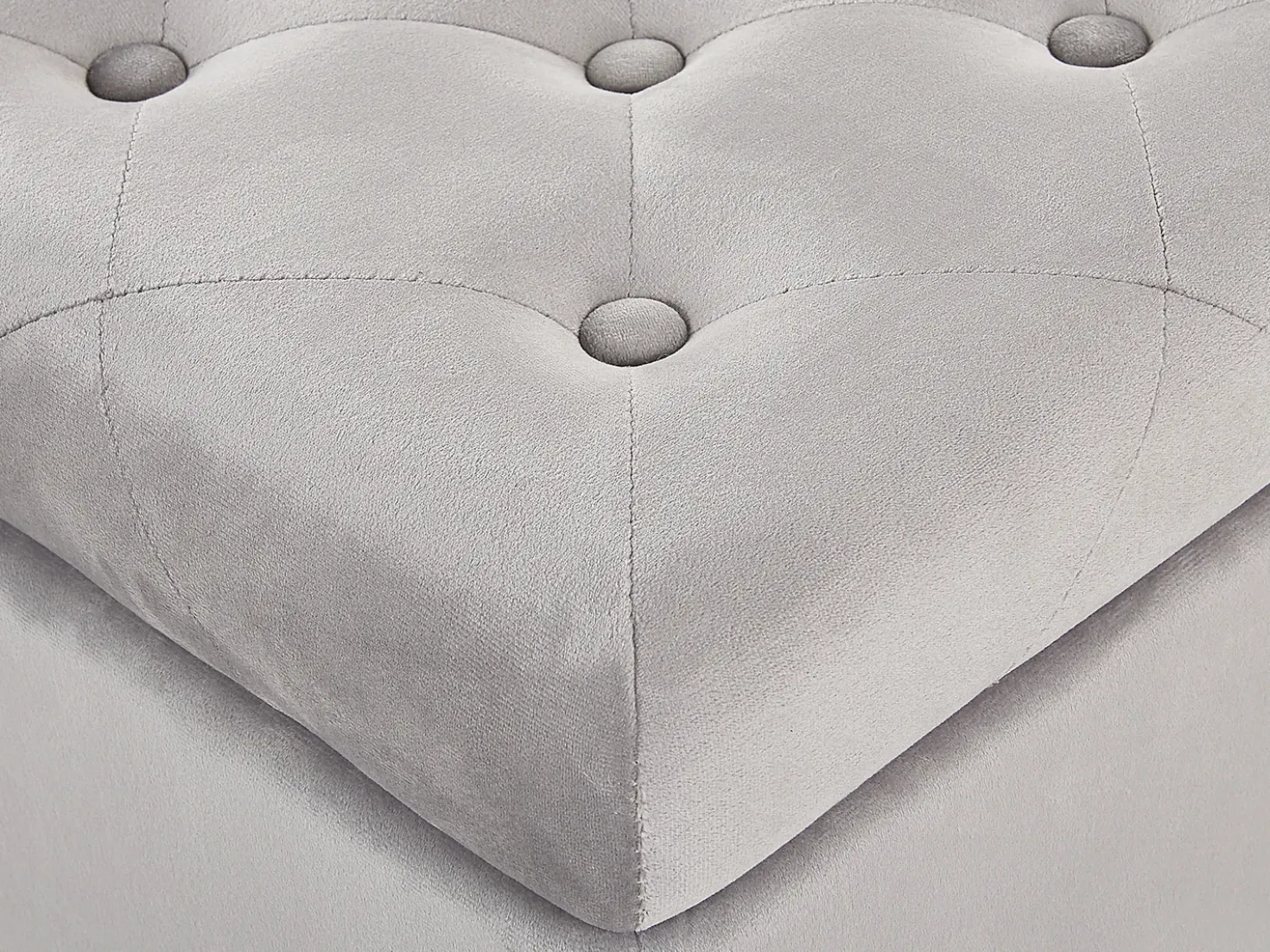 Pouf contenitore LORETTO Velluto Grigio chiaro
