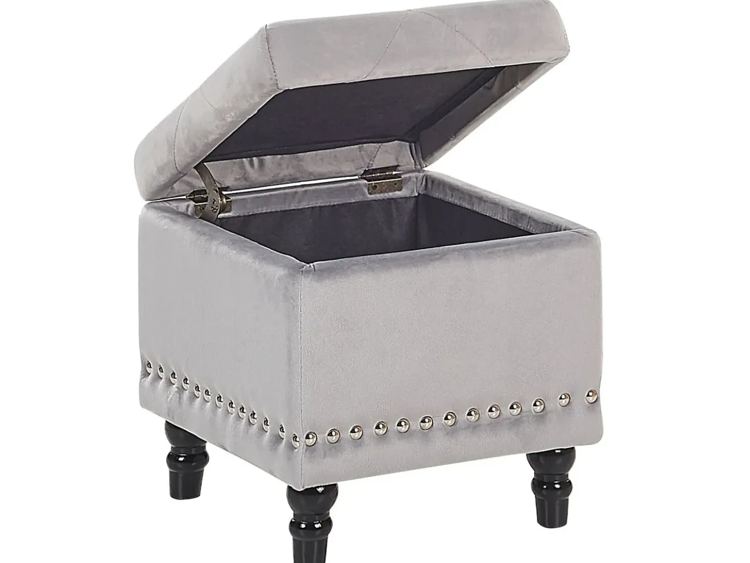 Pouf contenitore LORETTO Velluto Grigio chiaro