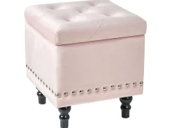 Pouf contenitore LORETTO Velluto Rosa pastello