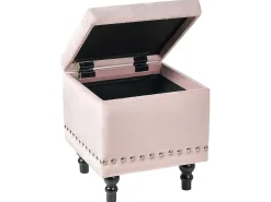 Pouf contenitore LORETTO Velluto Rosa pastello