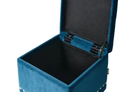 Pouf contenitore LORETTO Velluto Blu scuro