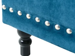 Pouf contenitore LORETTO Velluto Blu scuro