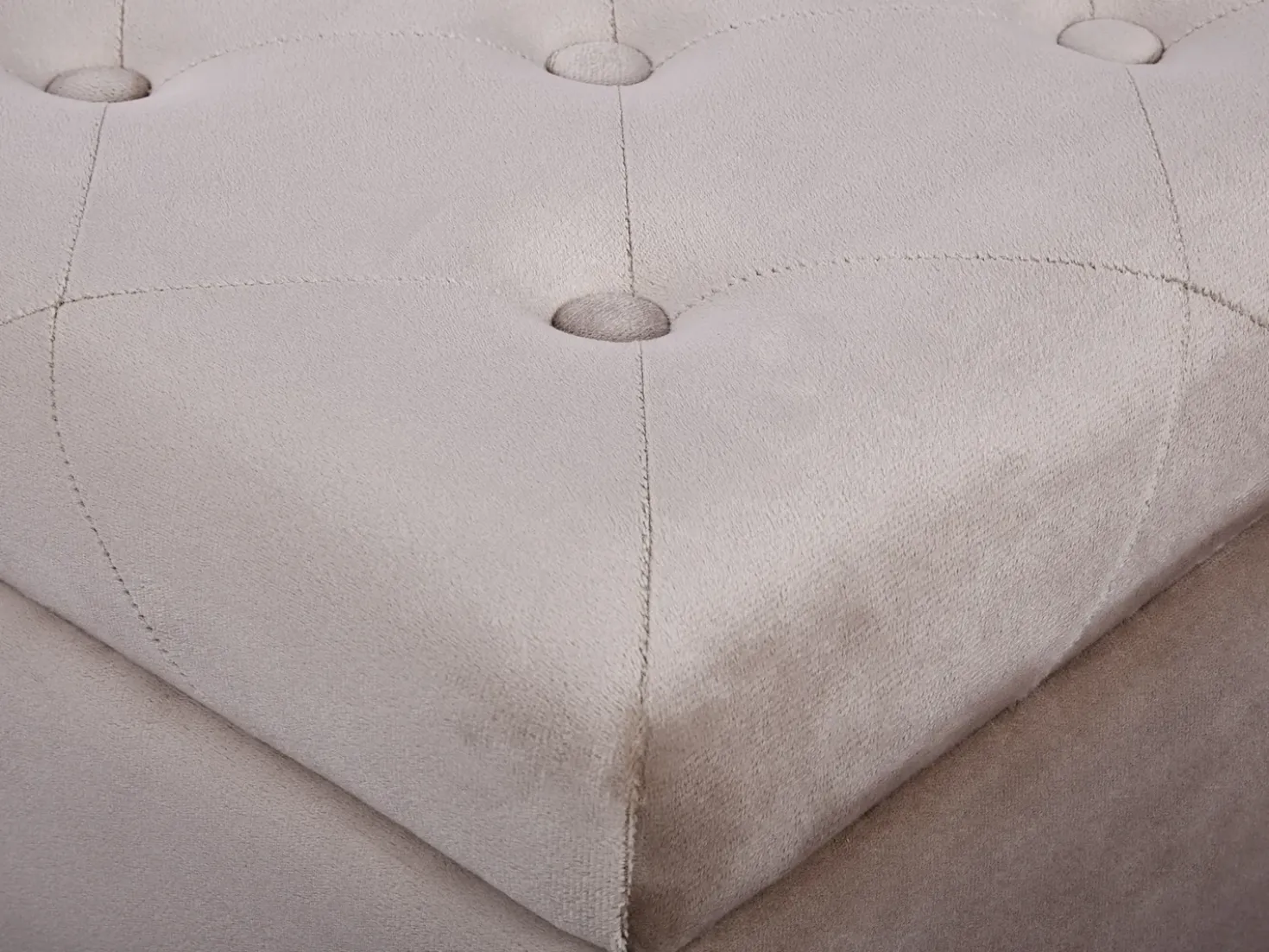 Pouf contenitore LORETTO Velluto Beige