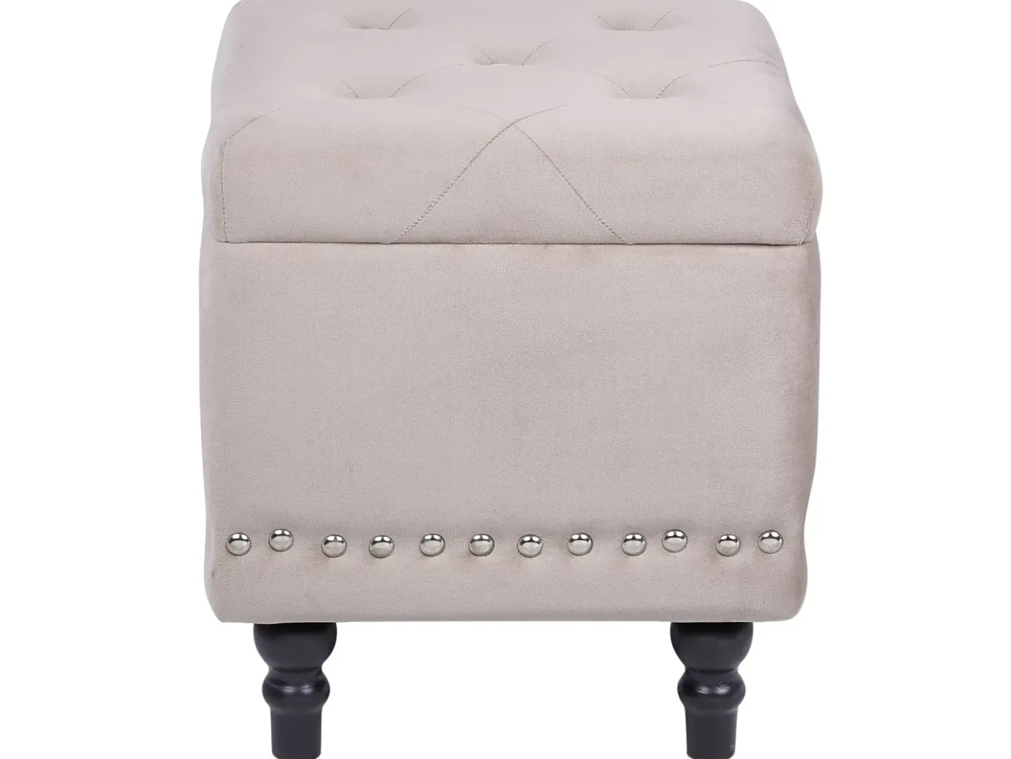Pouf contenitore LORETTO Velluto Beige