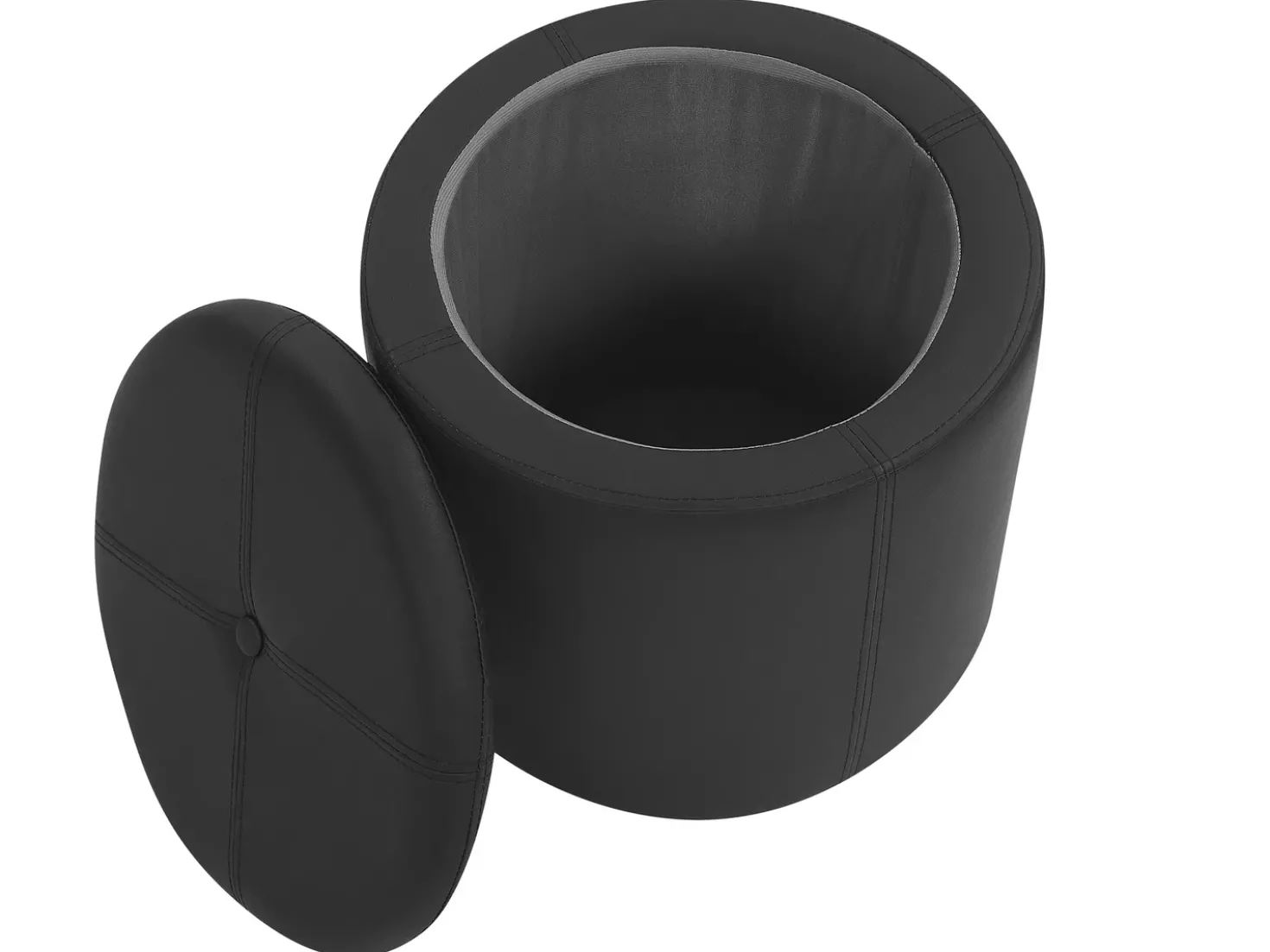 Pouf contenitore MARYLAND Pelle sintetica Nero