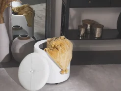 Pouf contenitore MARYLAND Pelle sintetica Bianco